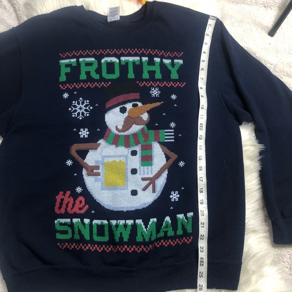 Ugly Christmas Frothy the snowman sweatshirt LRGE - Picture 5 of 5